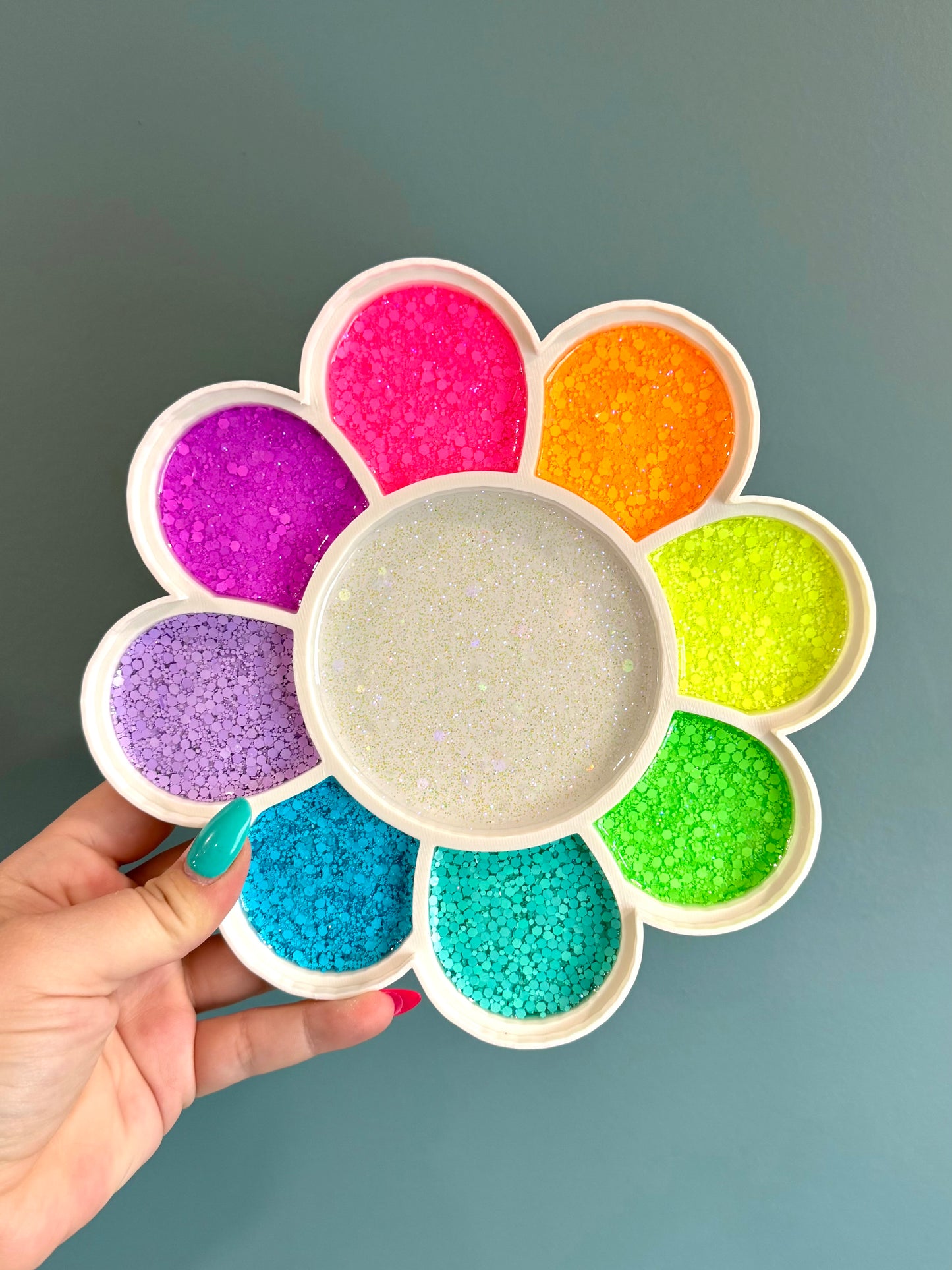 Neon Colour Sorting Flower Tray