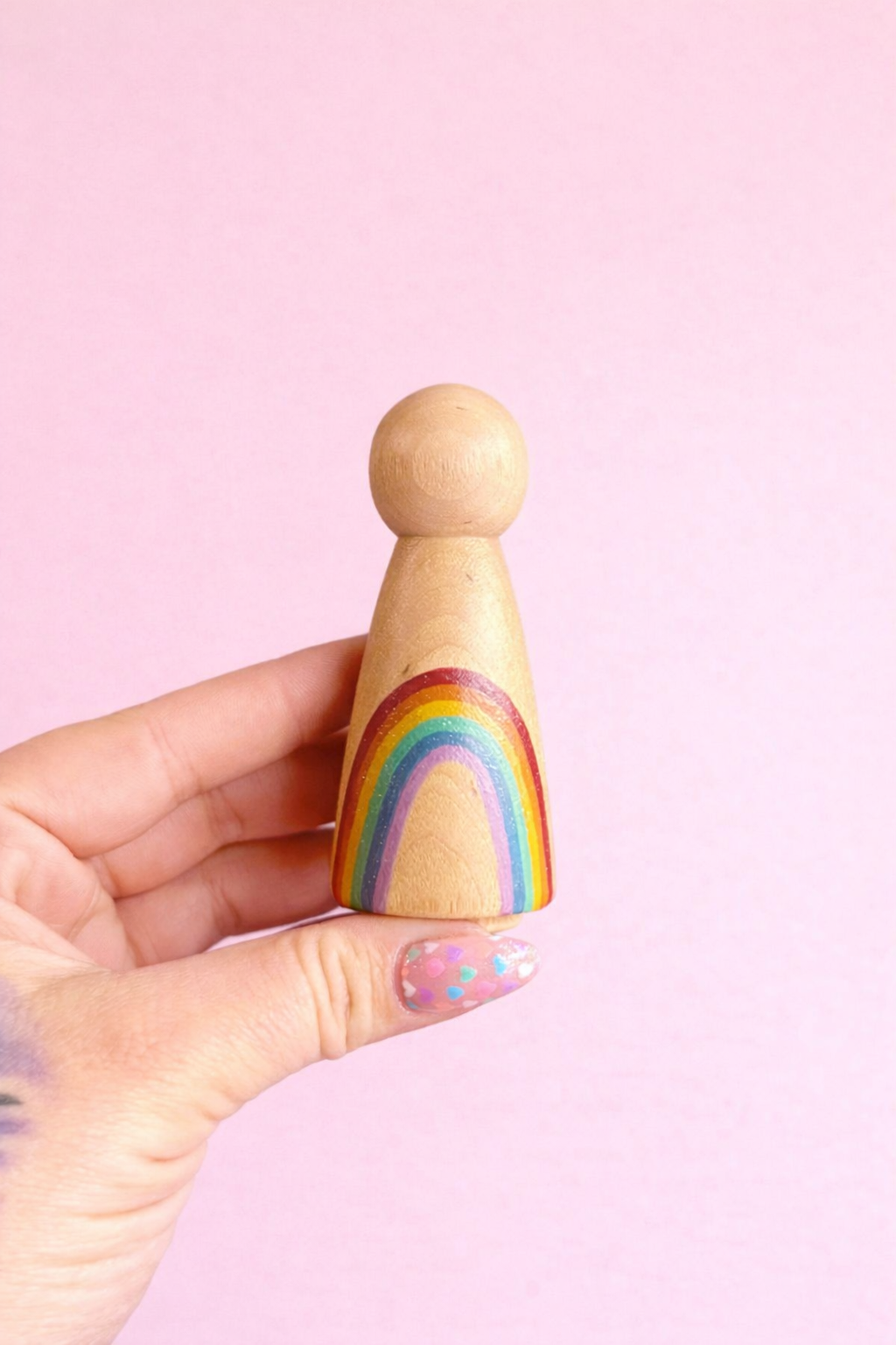 Rainbow Peg Doll
