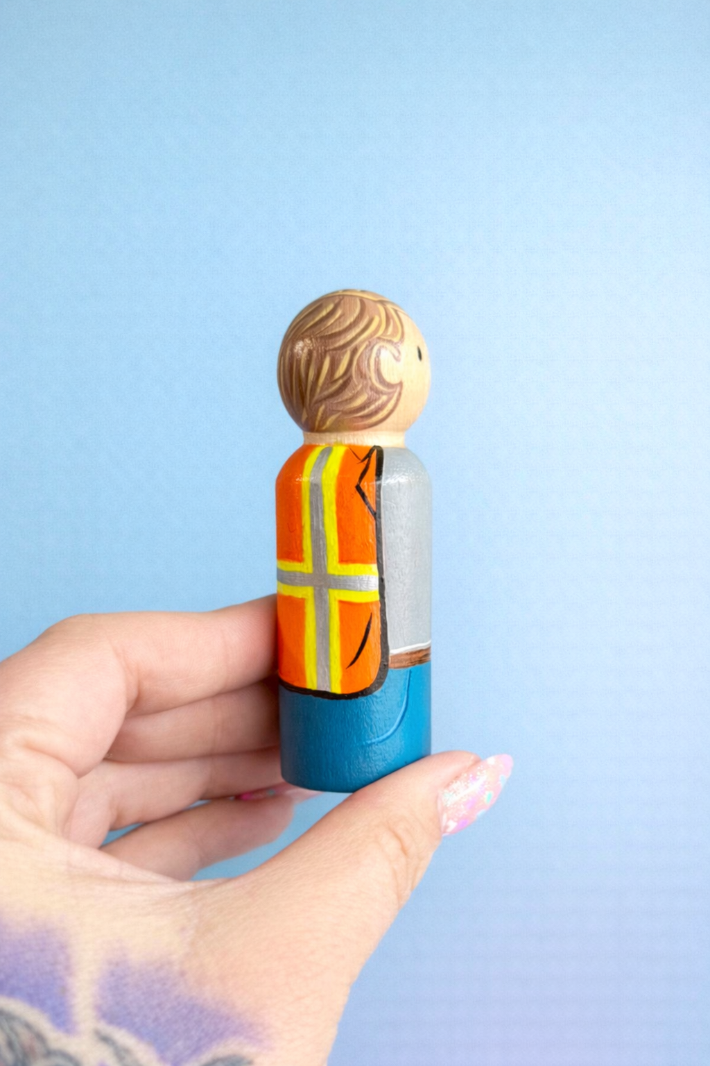Construction Worker Peg Doll