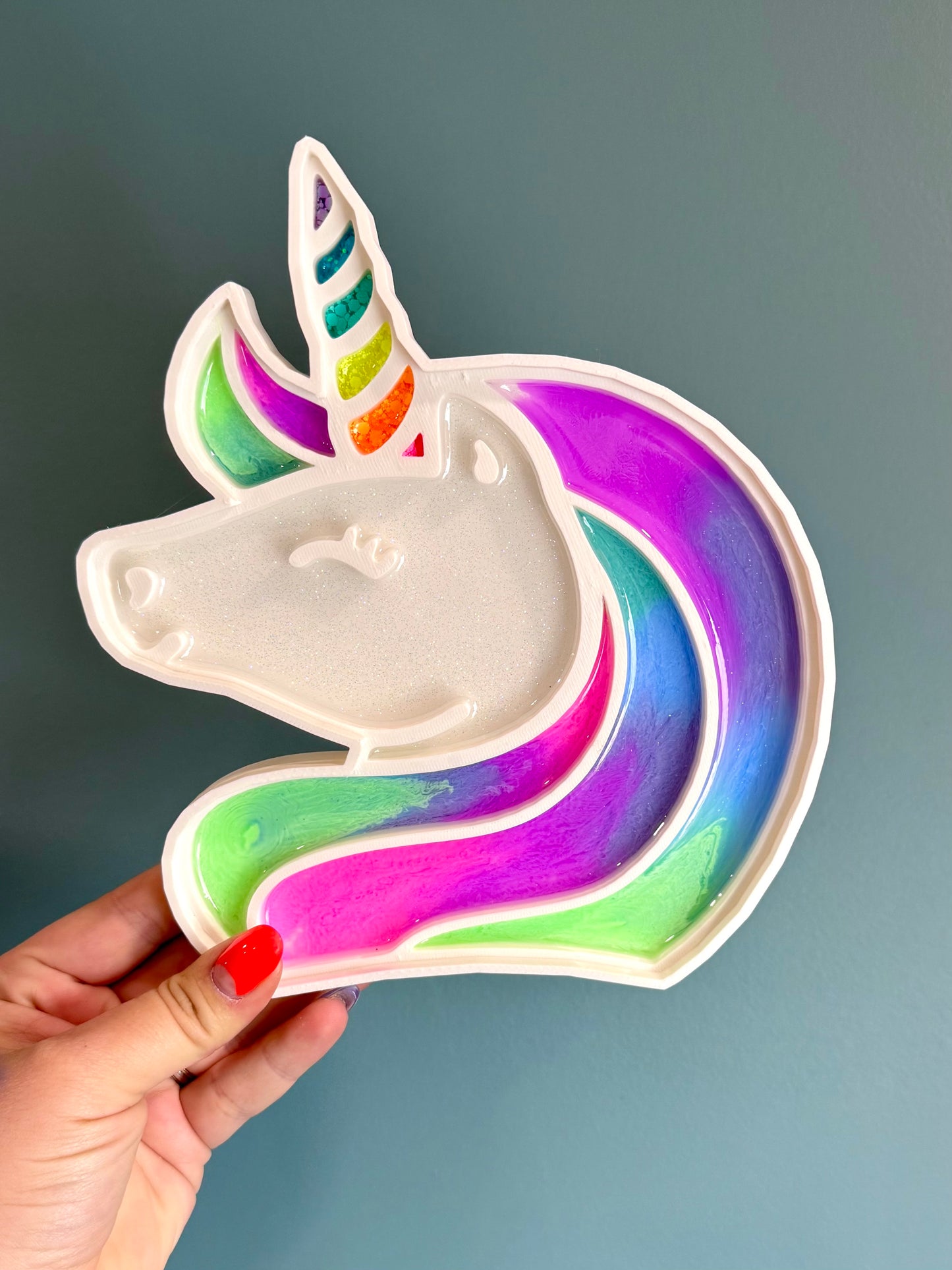 Unicorn Sensory Tray-Rainbow Hair