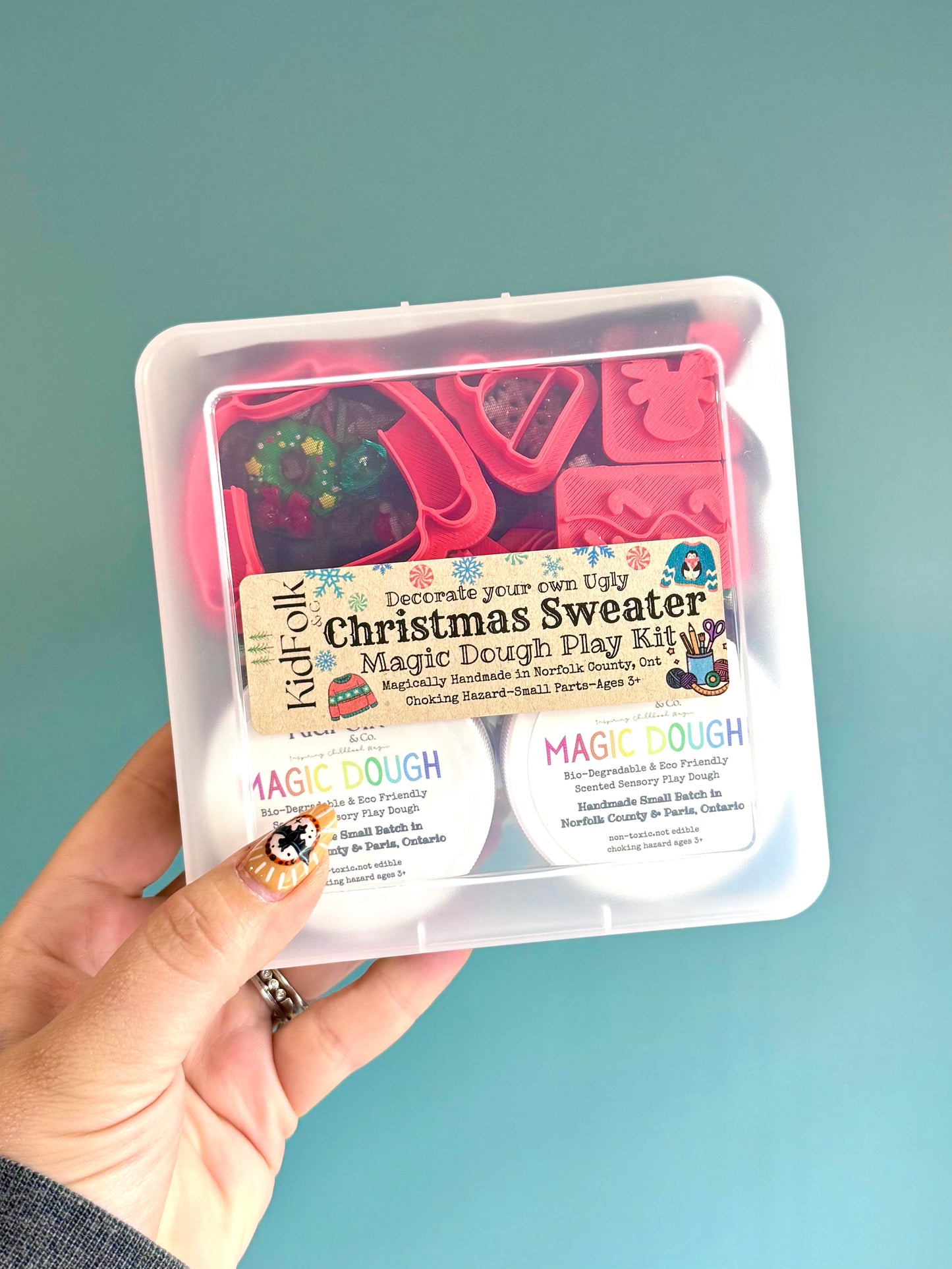Decorate your own Ugly Christmas Sweater On-the-Go Play Kit