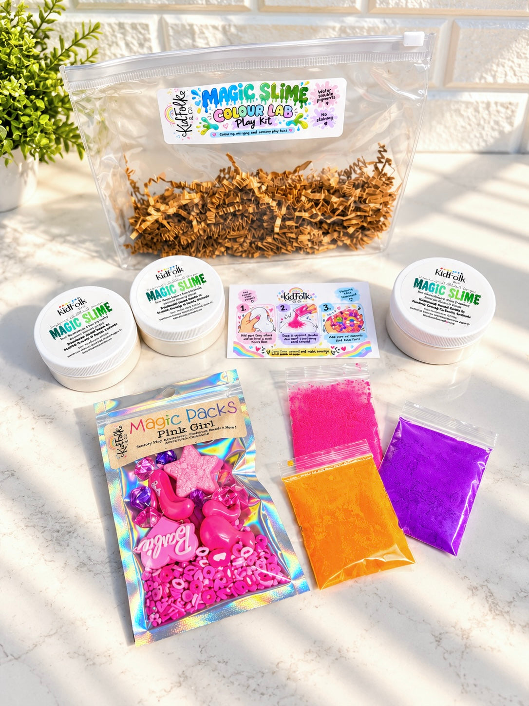 Magic Slime Colour Lab Kit | DIY Colour Mixing Sensory Play Kit for Kids