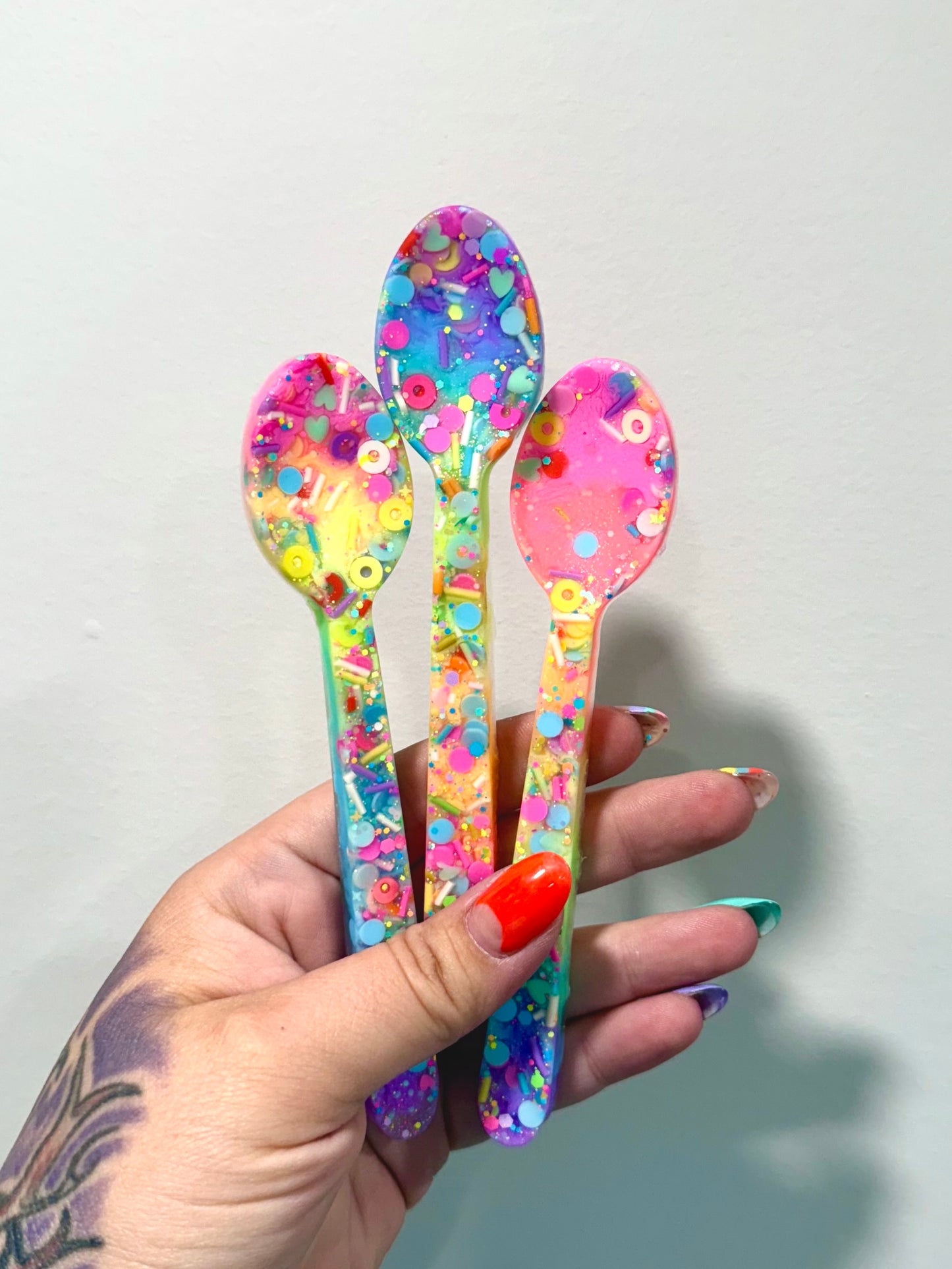Resin Rainbow Sprinkle Spoon