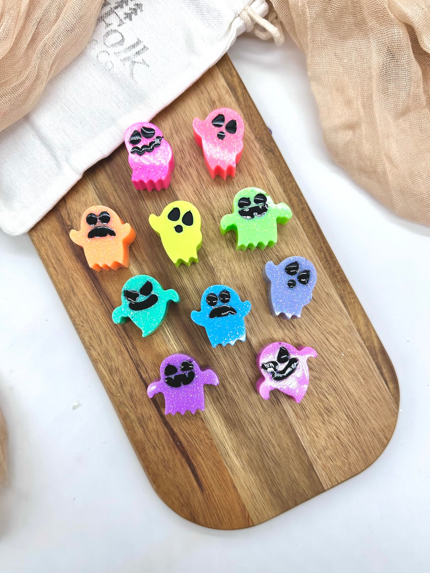 Resin Rainbow Ghost Counters (10 pk)
