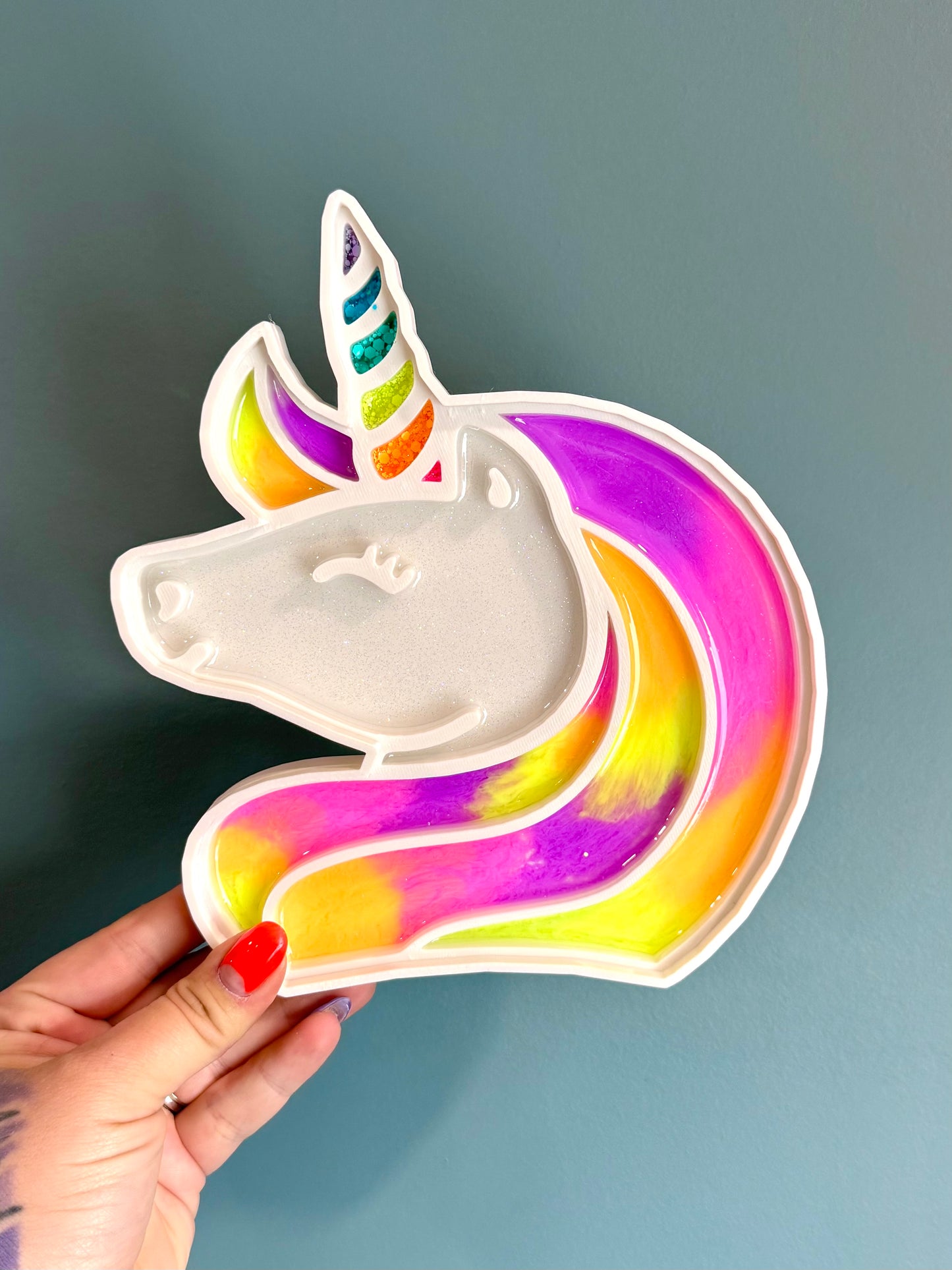 Unicorn Sensory Tray-Rainbow Hair