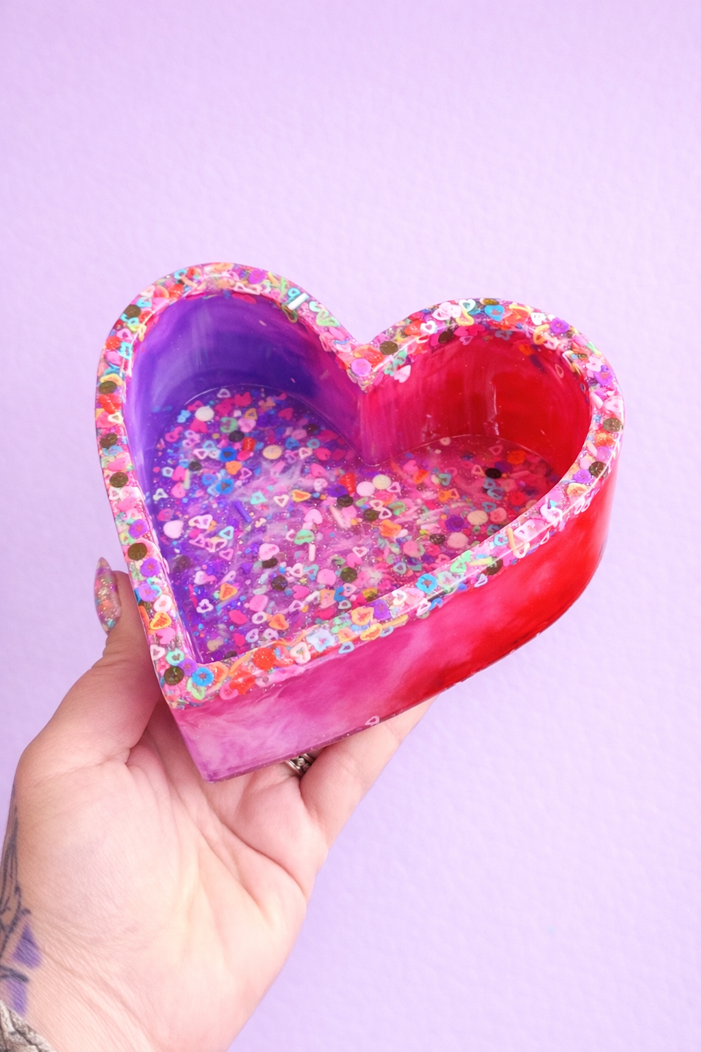 Valentines Sprinkle Heart Tray