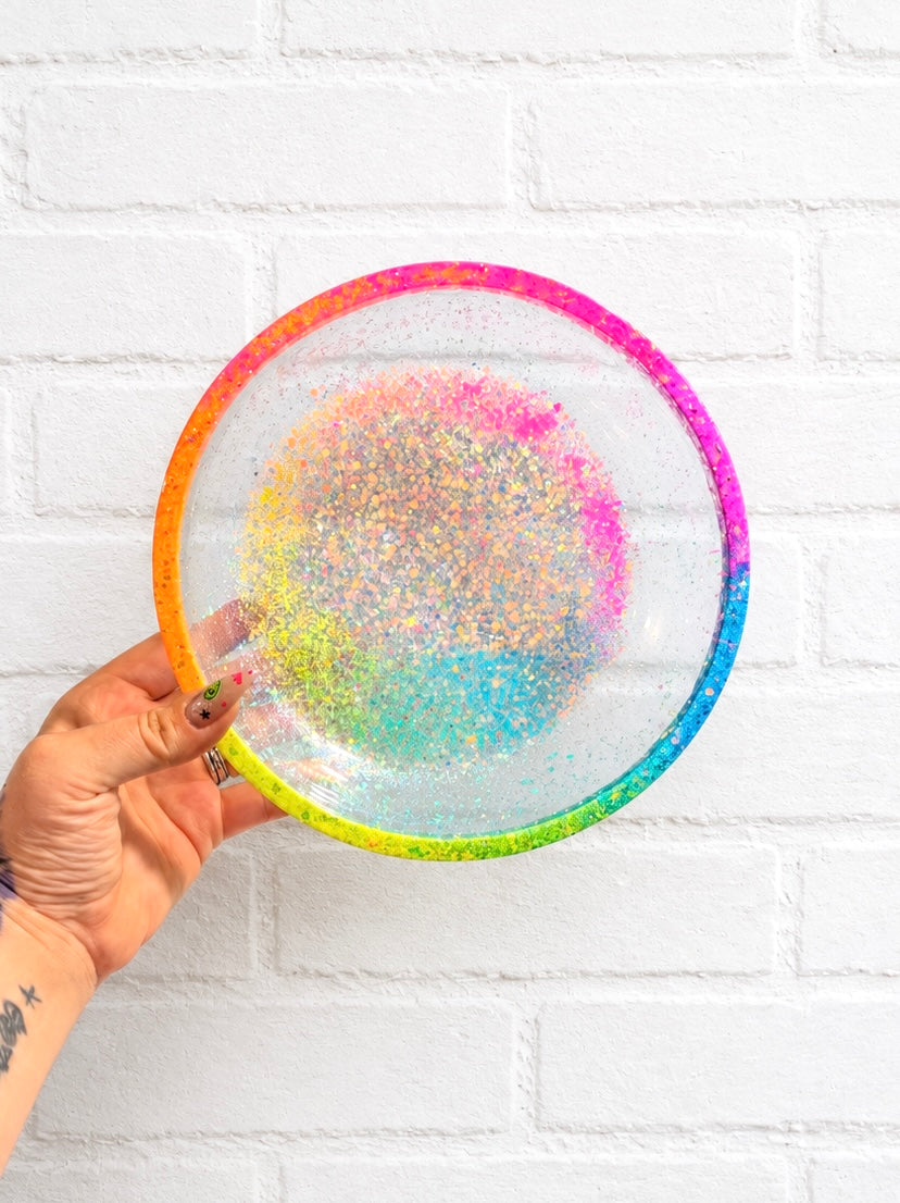 Neon Rainbow Rim Large Bowl