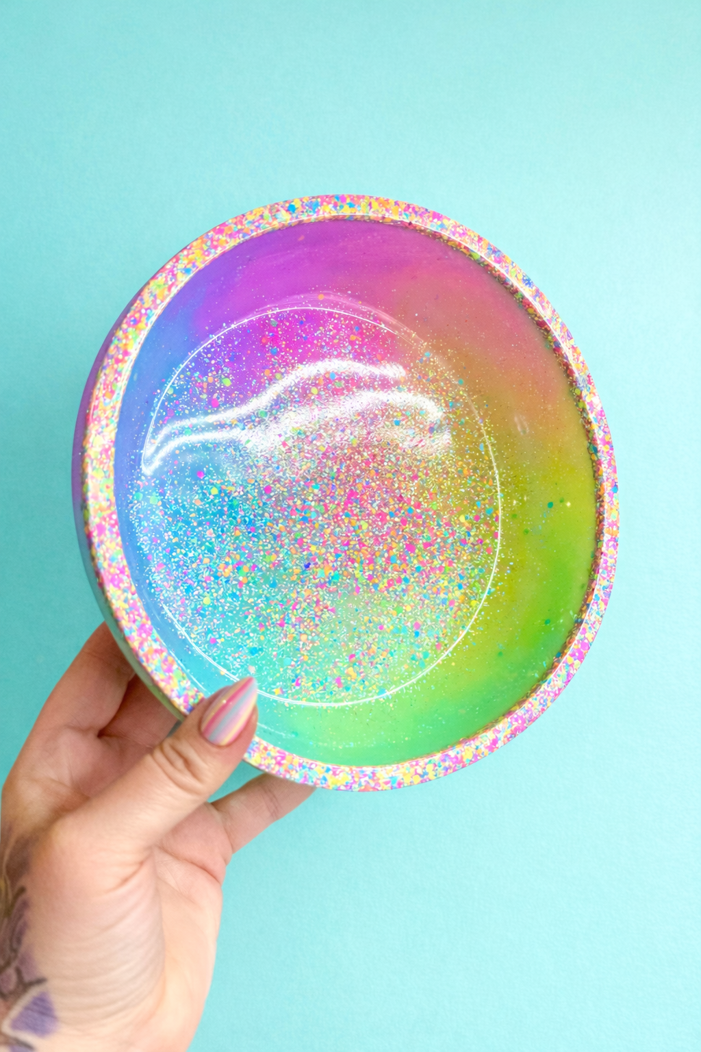 XL Rainbow Glitter Bowl