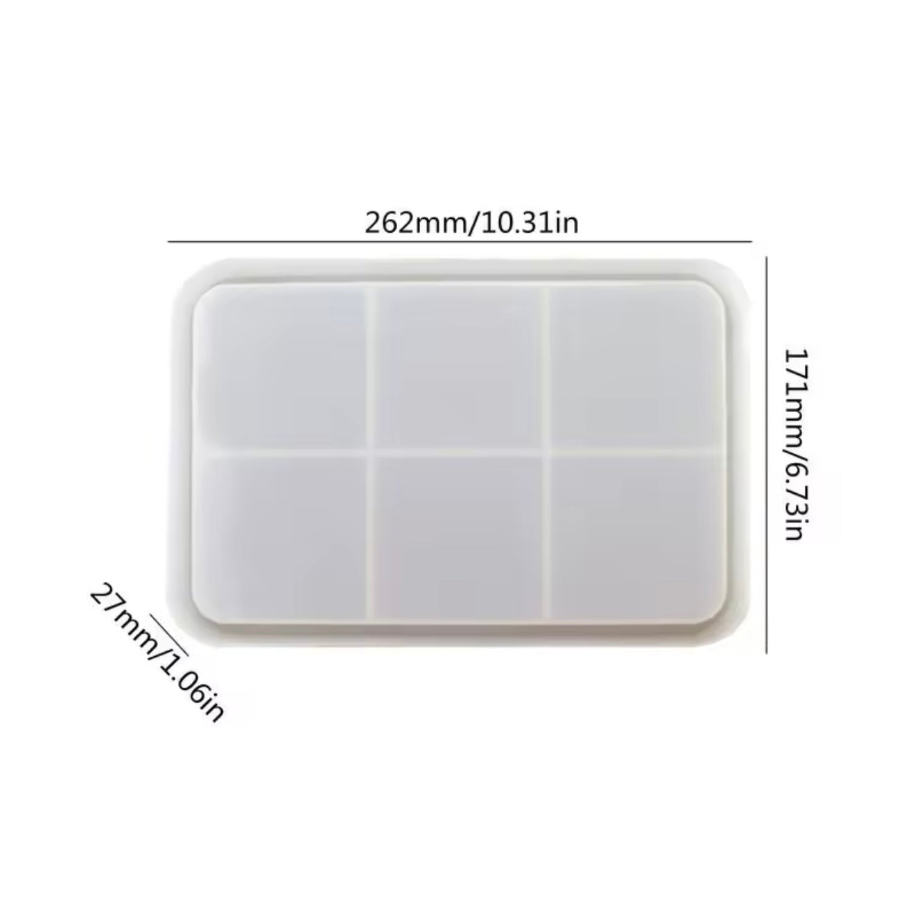 Clear Iridescent Rectangle Tray