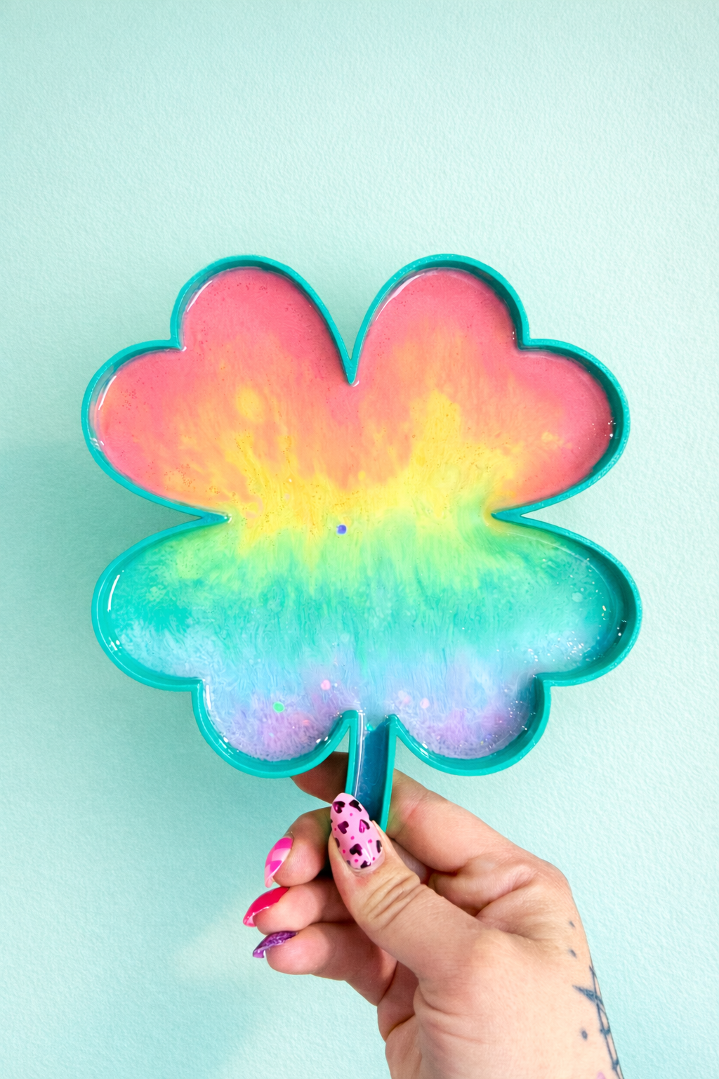 Rainbow Shamrock Tray