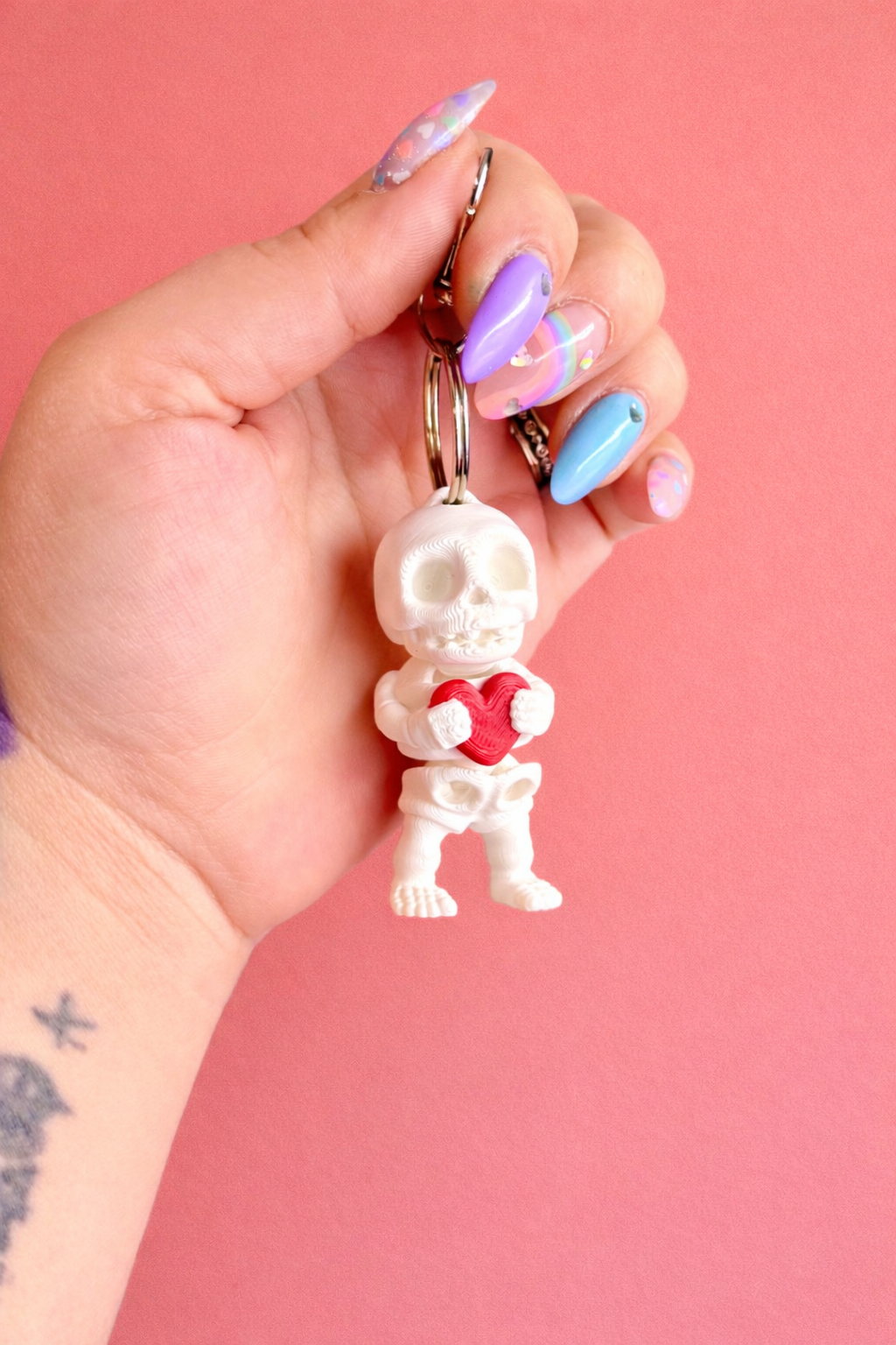 3D Printed Skelly Love Keychain