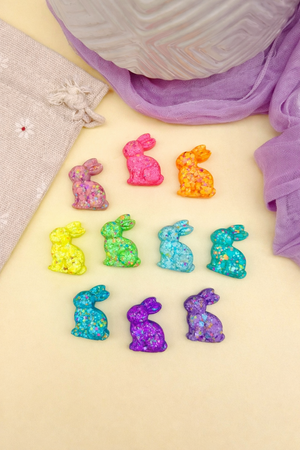 Resin Rainbow Bunny Counters