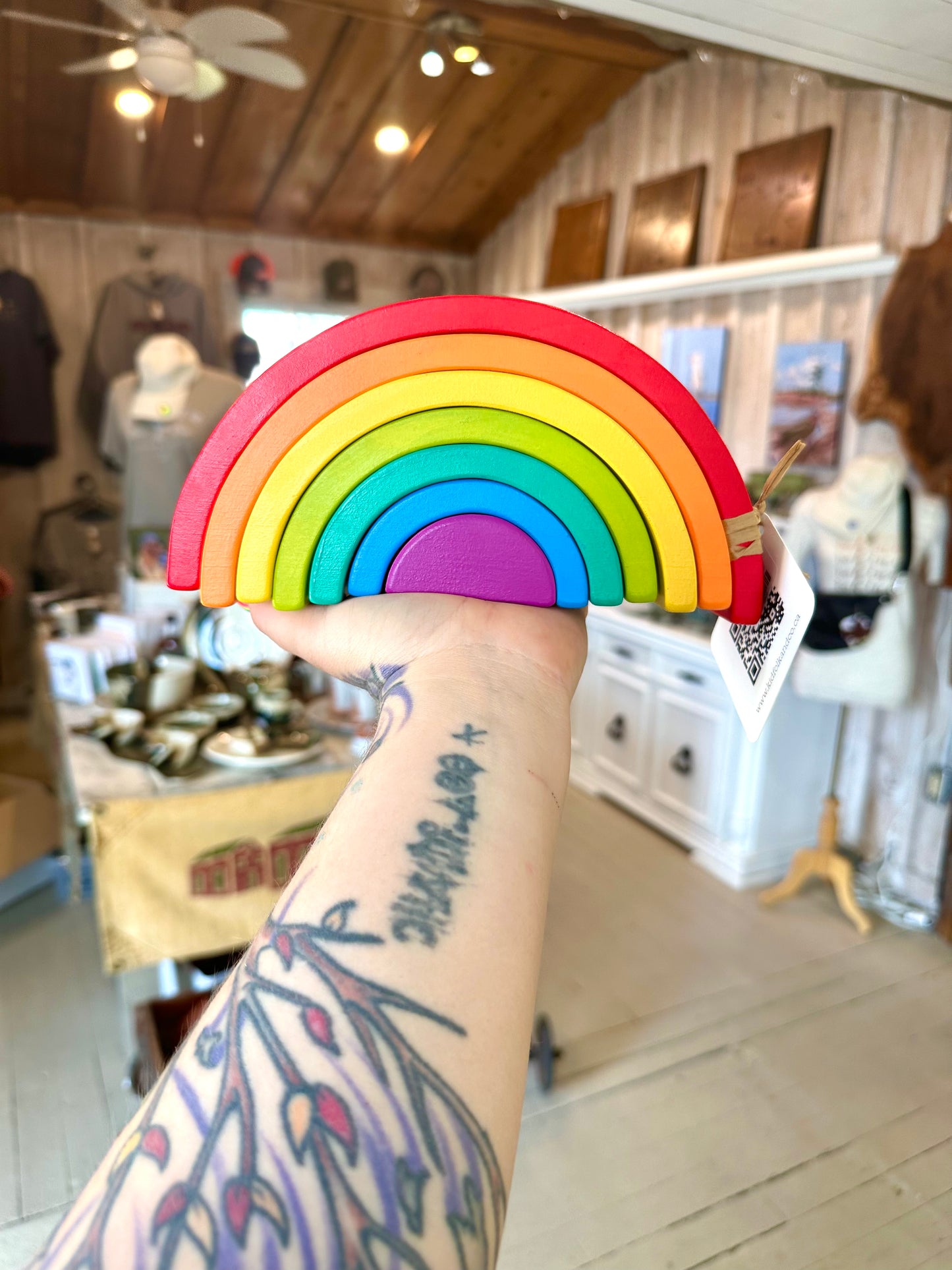 Wooden Rainbow Stacker Puzzle