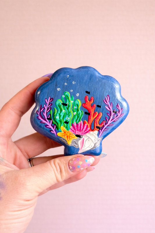 Hand Painted Wooden Shell