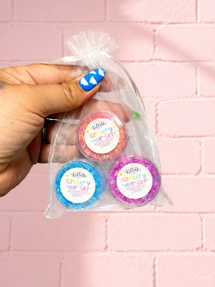BUILD YOUR OWN Glittery Hair Gel Mini Trio Pack