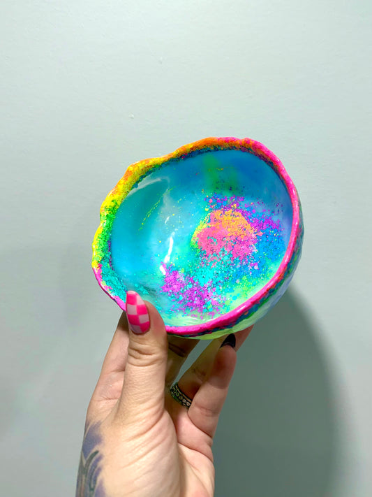 Rainbow Glitter Resin Bowl