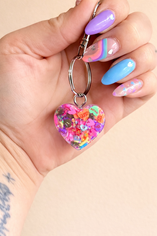 Conversation Heart Keychain