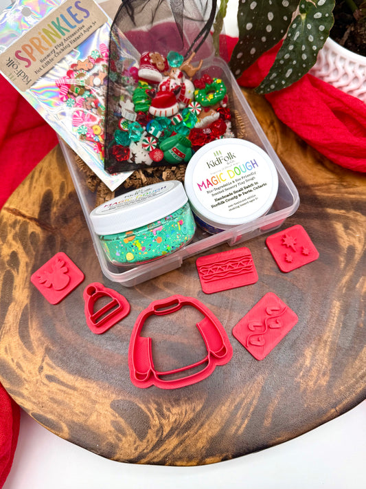 Decorate your own Ugly Christmas Sweater On-the-Go Play Kit