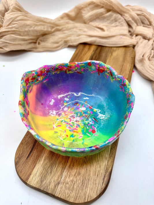 Rainbow Resin Bowl