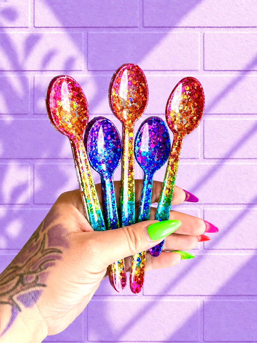 Rainbow Glitter Spoon 🌈