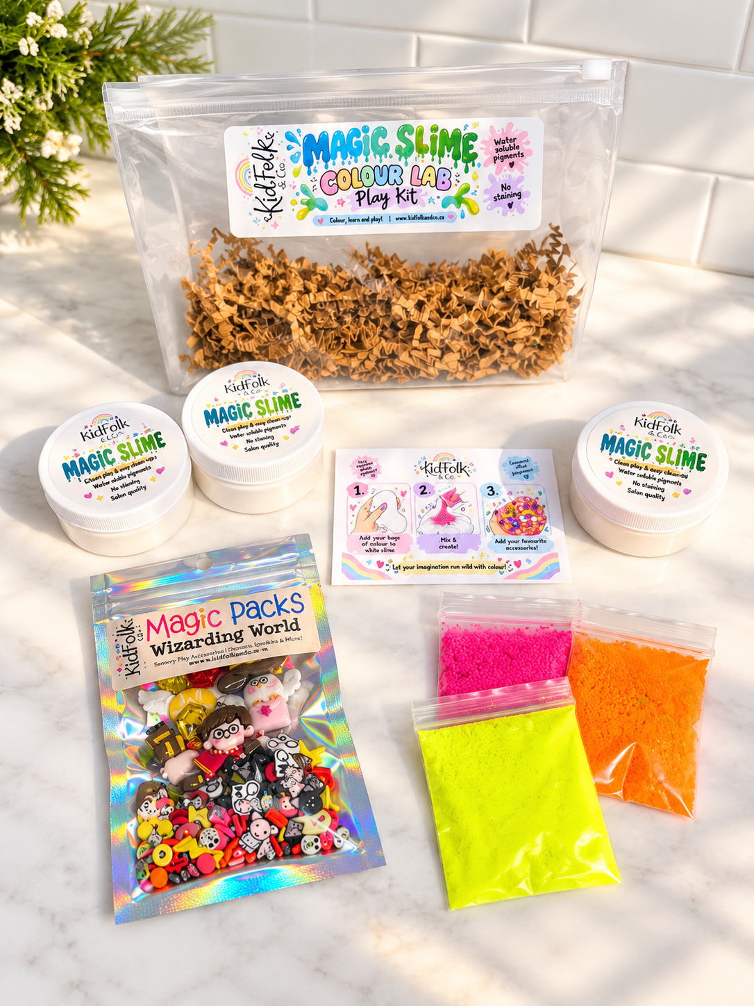 Magic Slime Colour Lab Kit | DIY Colour Mixing Sensory Play Kit for Kids