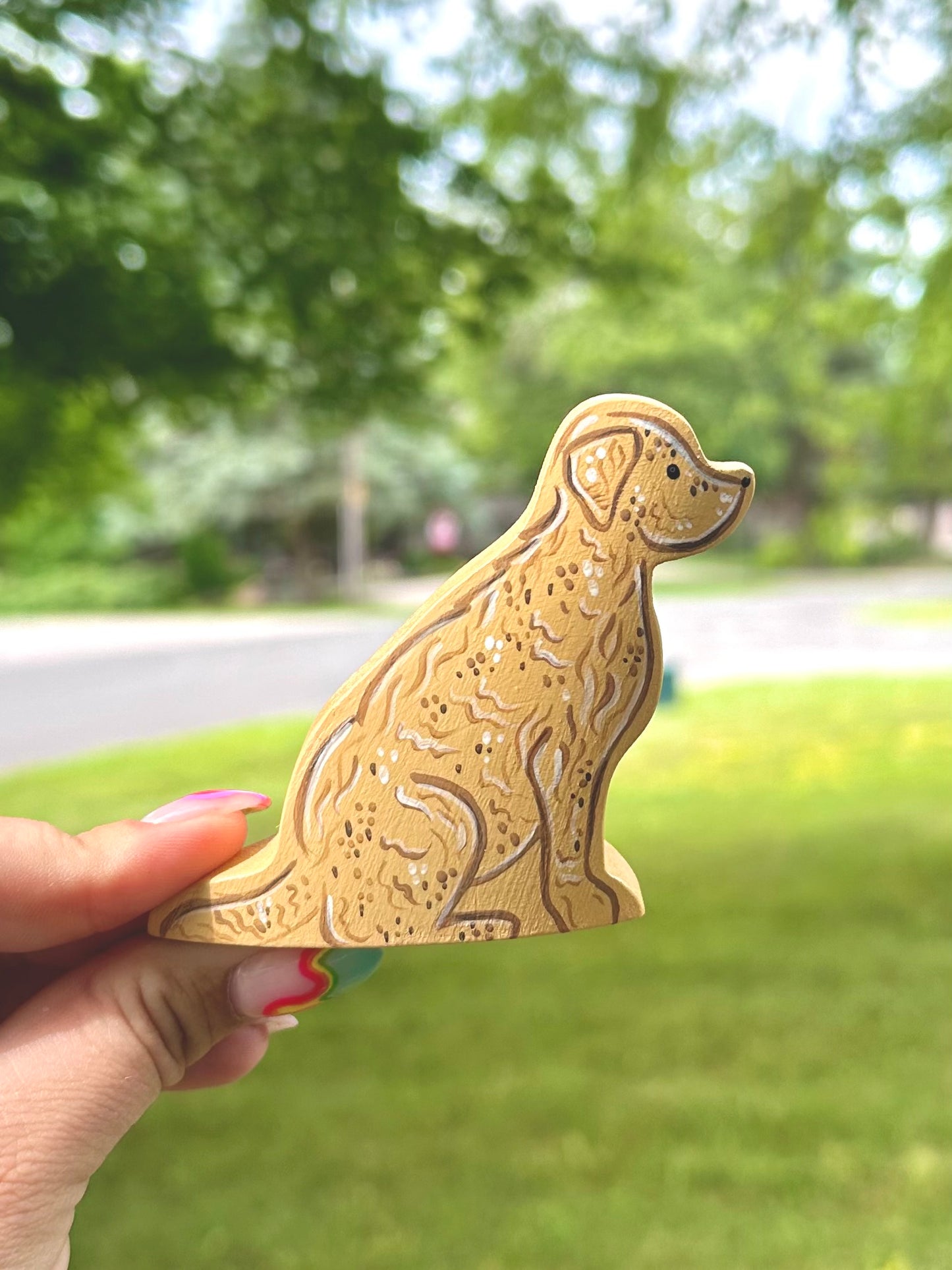 Hand Painted Wooden Dog-Labrador