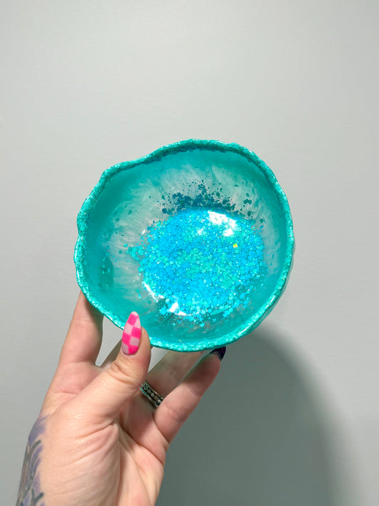 Teal Resin Bowl