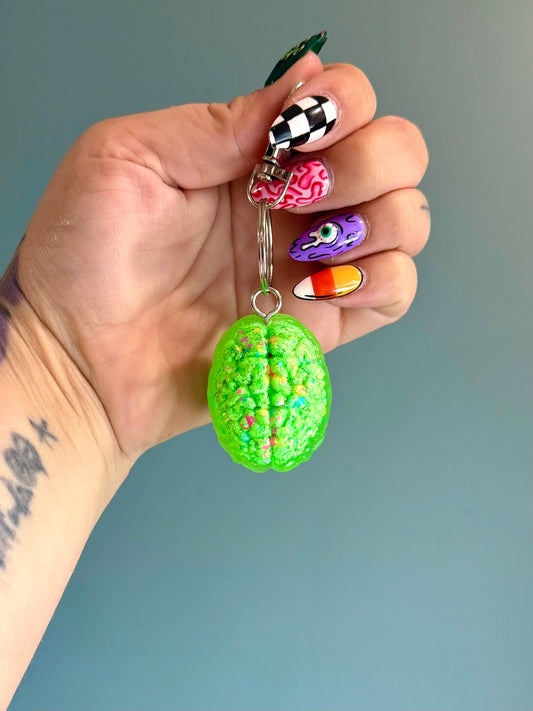 Zombie Brain Keychain