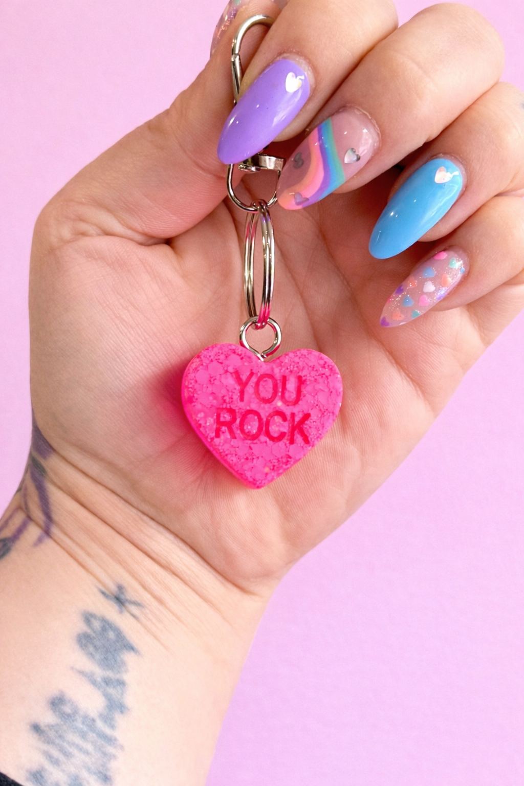 Conversation Heart Keychain