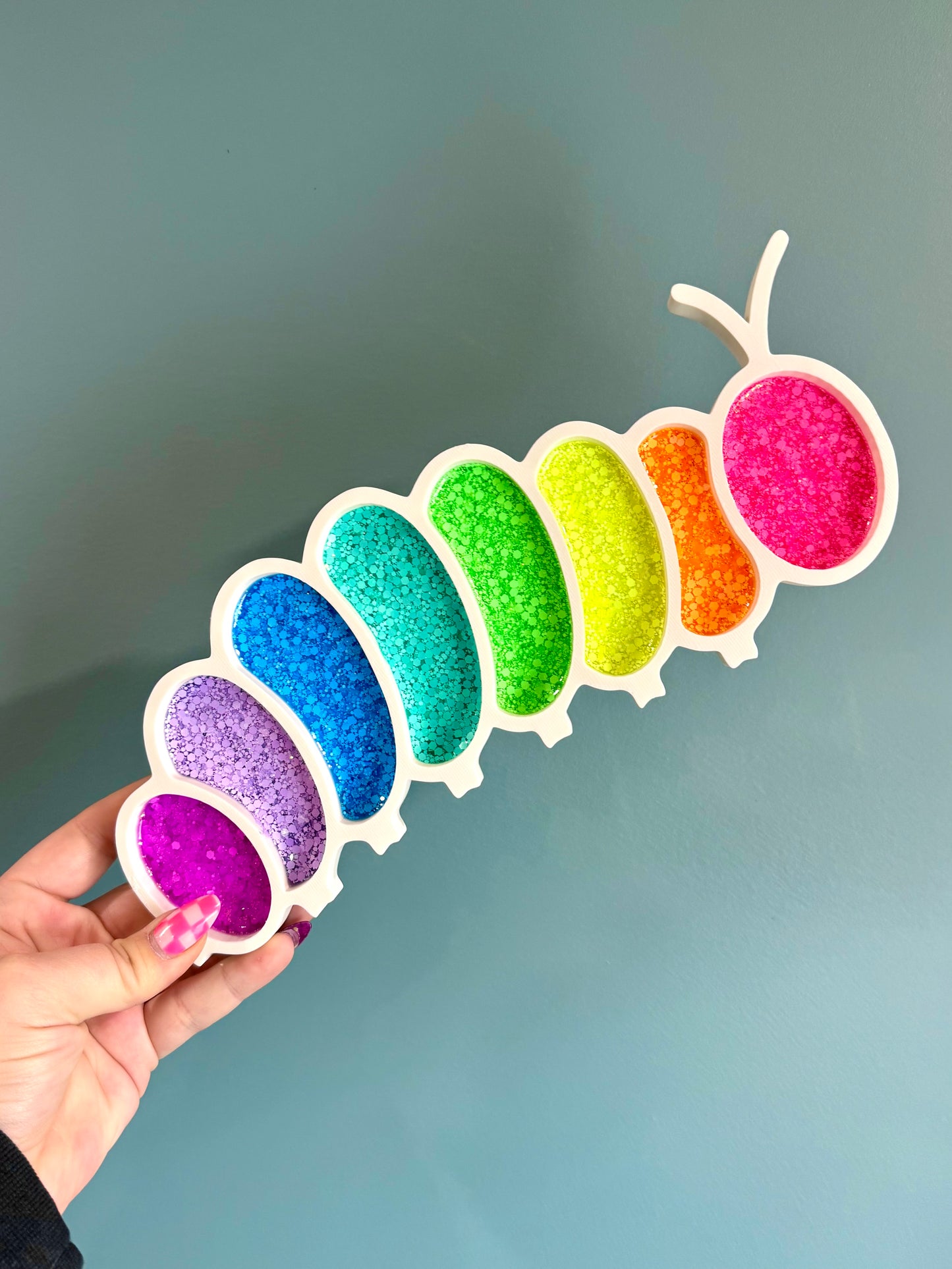 Rainbow Caterpillar Sensory Tray