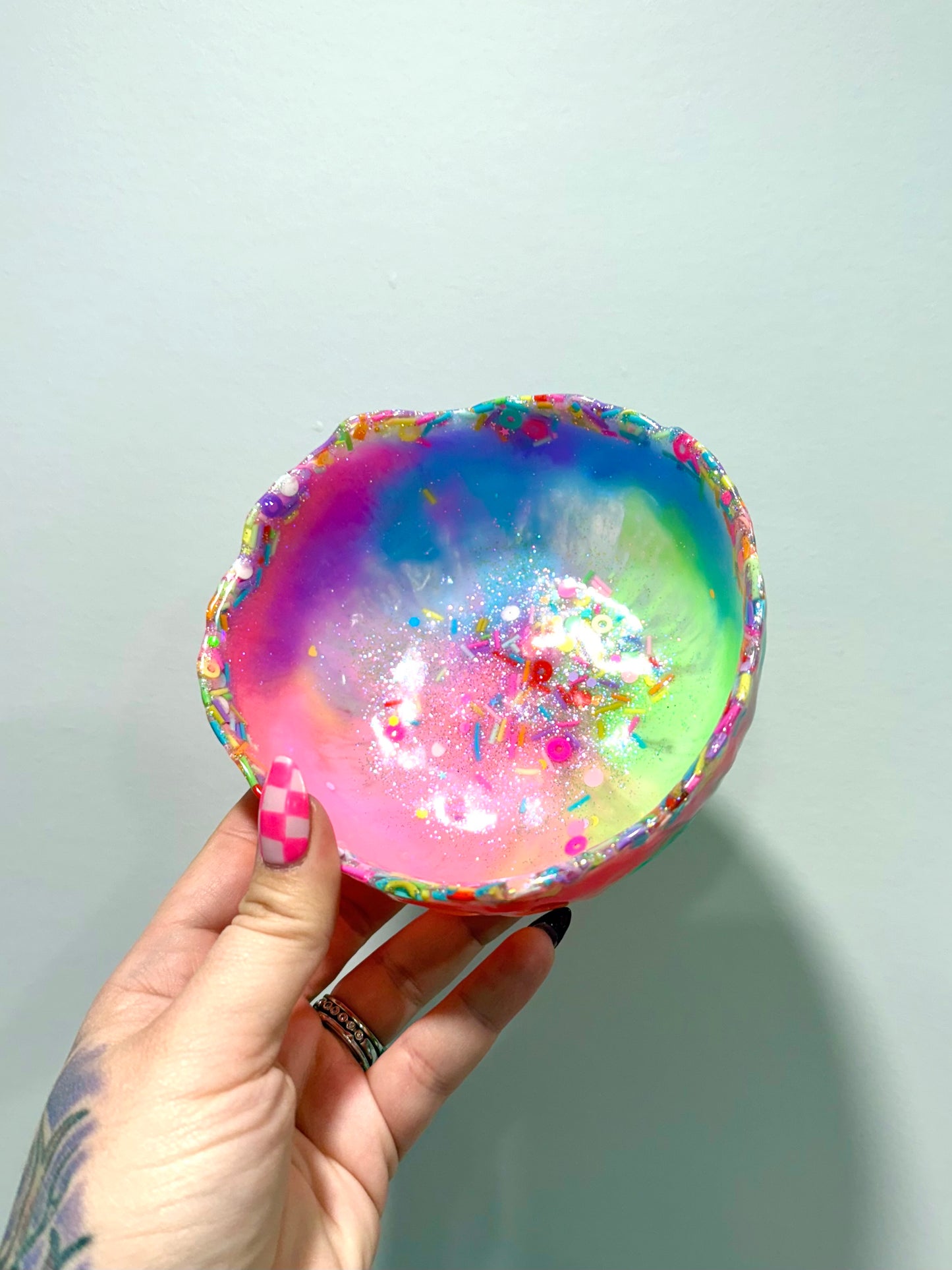 Rainbow Sprinkle Resin Bowl