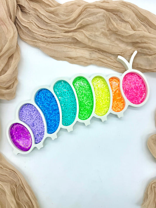 Rainbow Caterpillar Sensory Tray