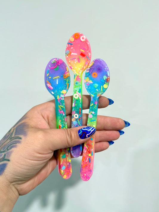 Resin Rainbow Sprinkle Spoon