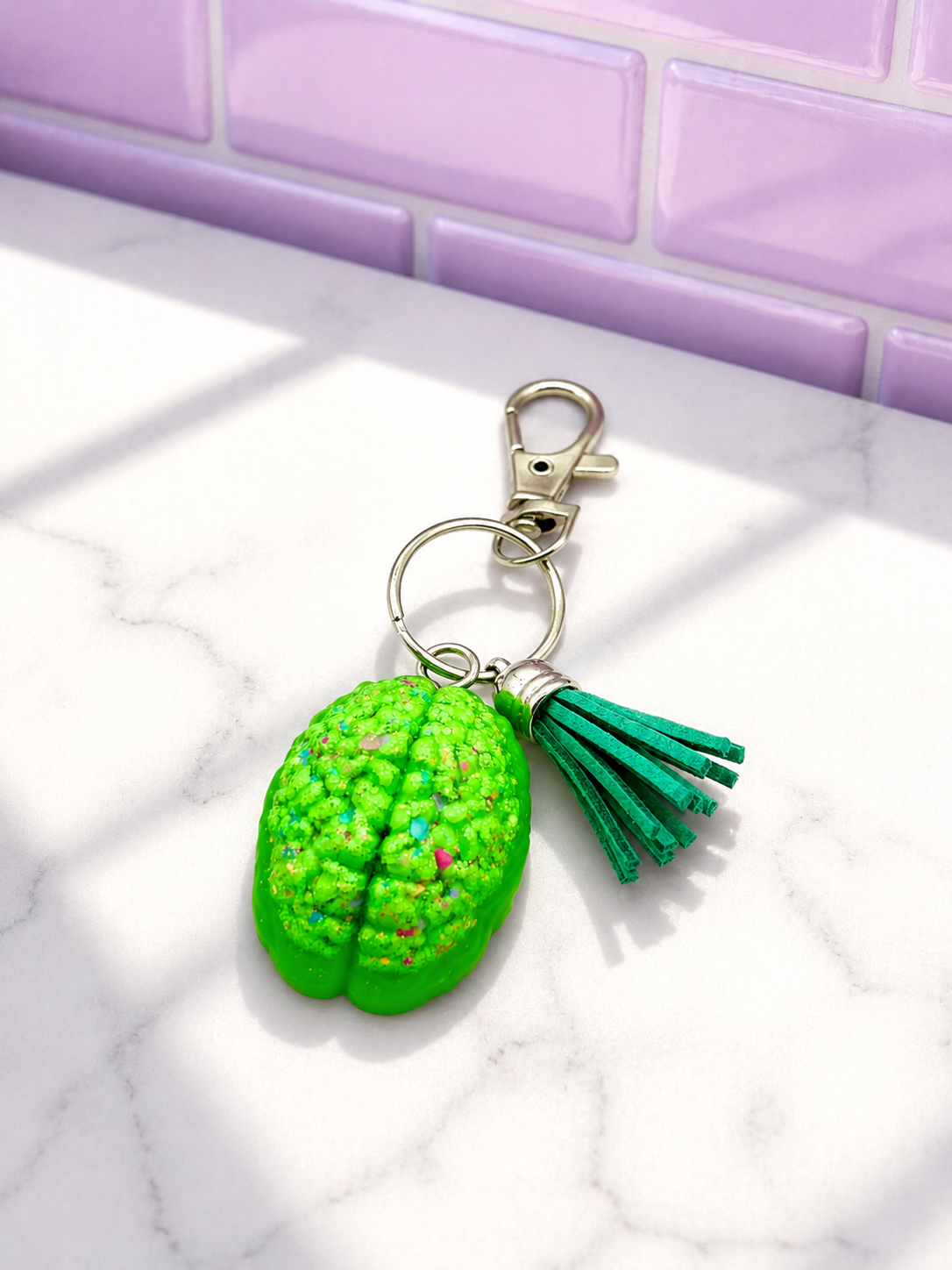 Zombie Brain Keychain