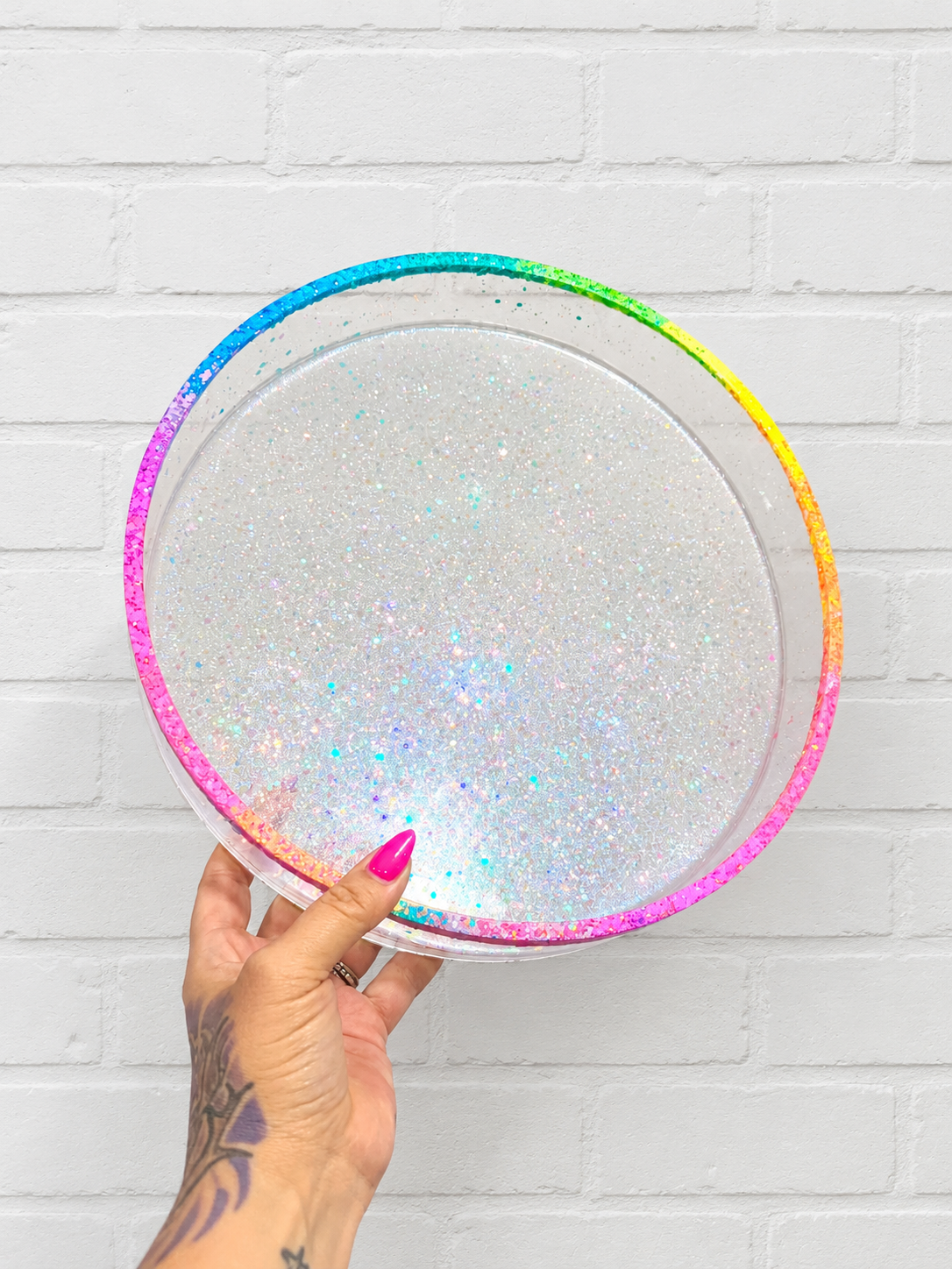 XXL Rainbow Rim Circle Tray-13.5 in