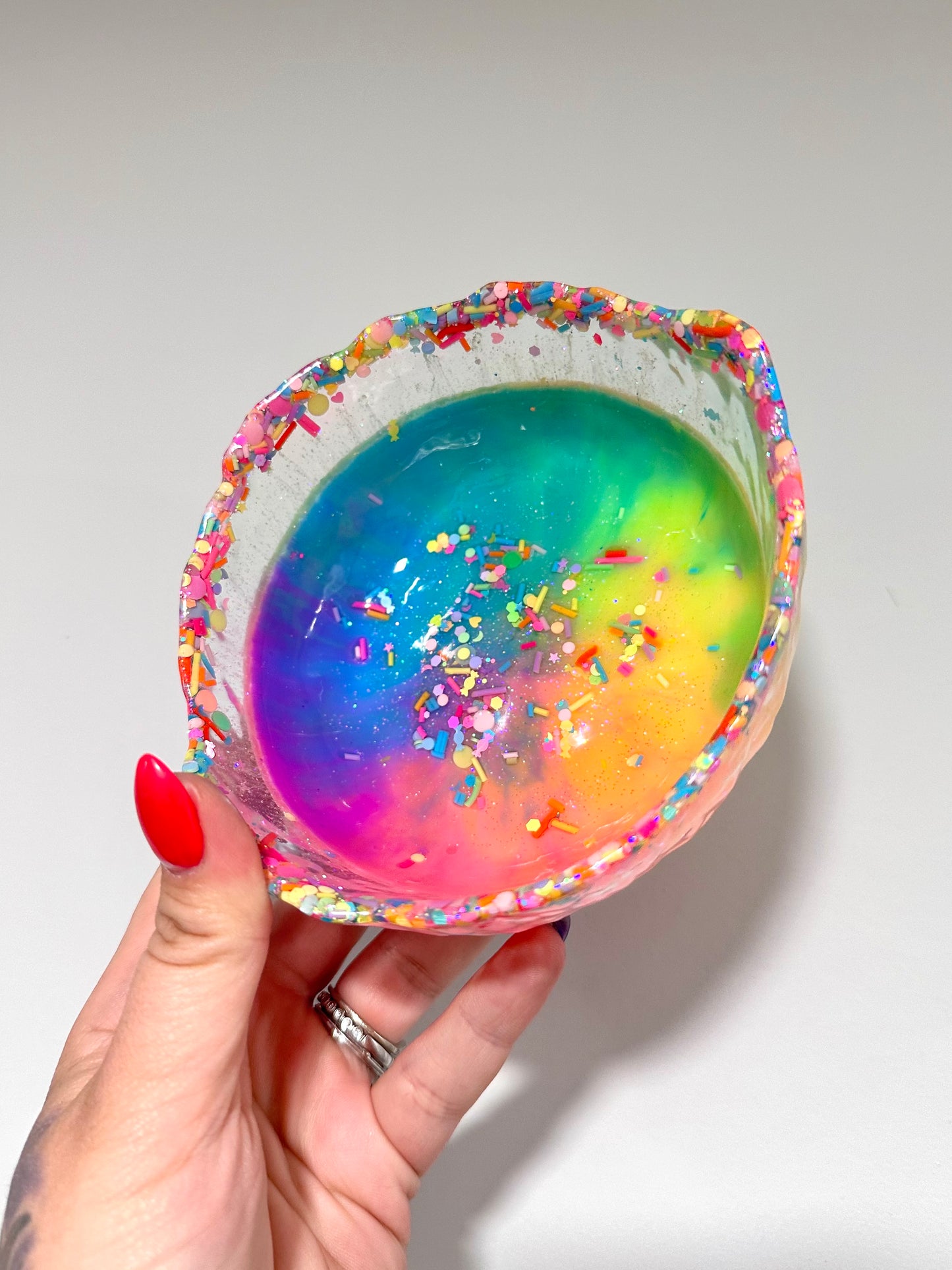 Rainbow Resin Bowl