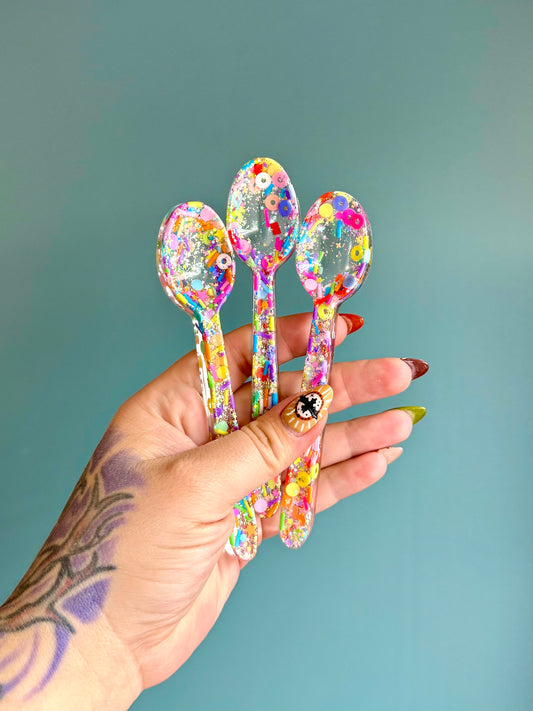Resin Rainbow Sprinkle Spoon