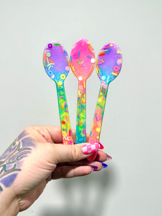 Rainbow Sprinkle Resin Spoon