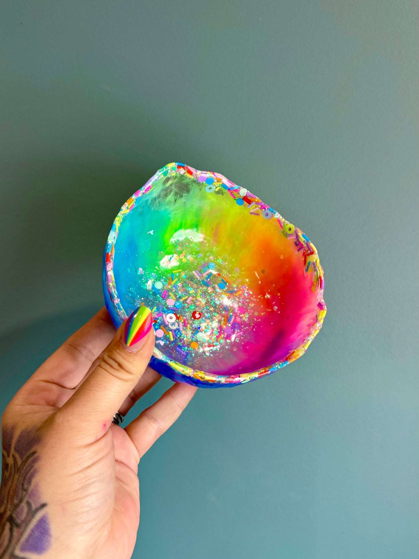 Resin Rainbow Sprinkle Bowl
