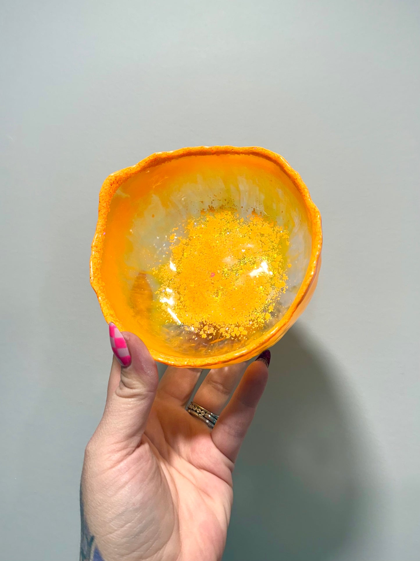 Orange Resin Bowl