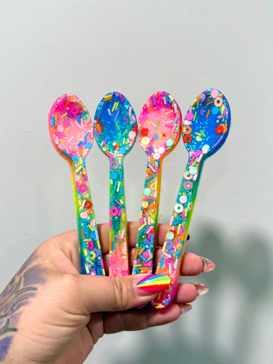Resin Rainbow Sprinkle Spoon