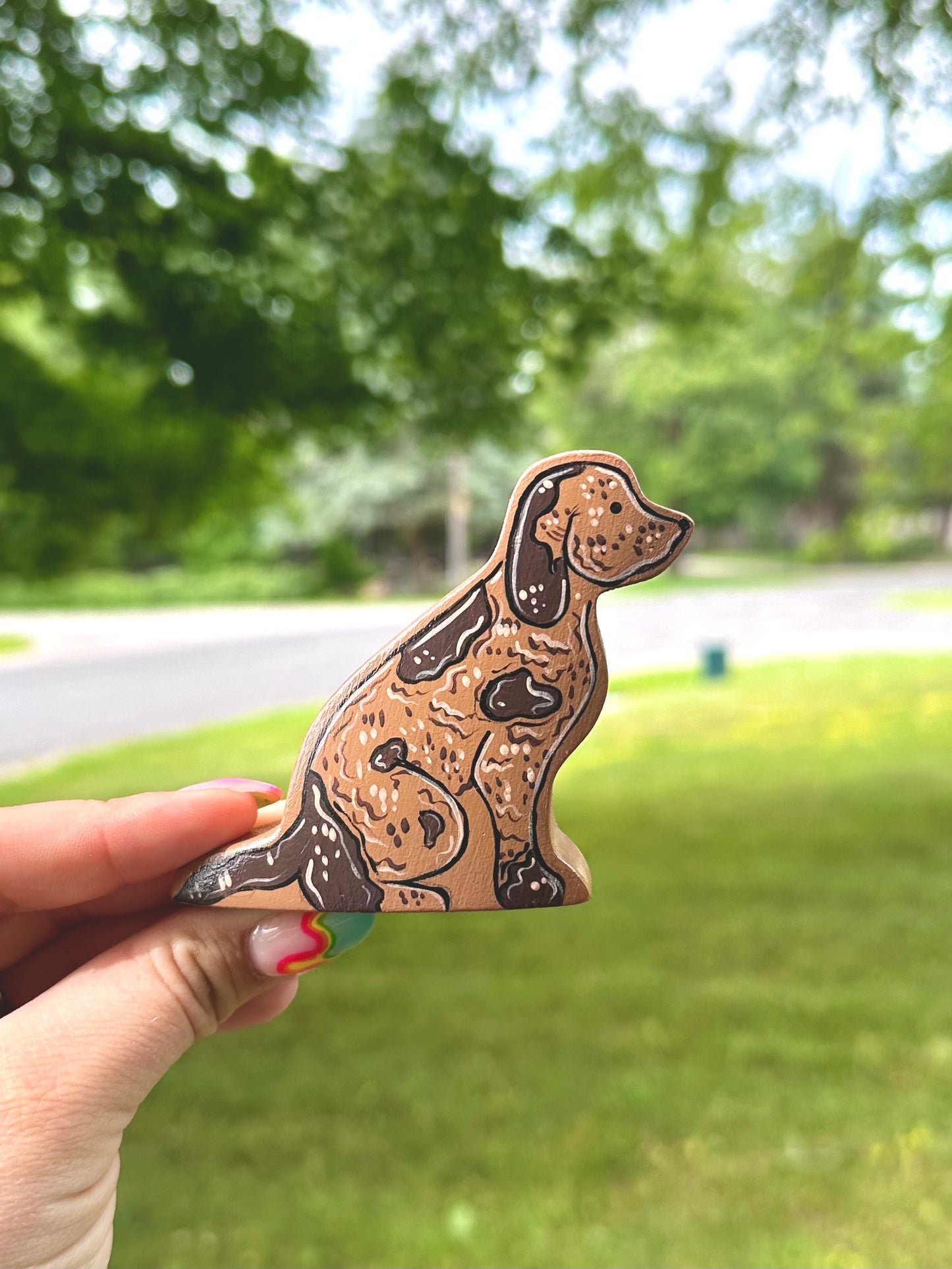 Hand Painted Wooden Dog-Hound