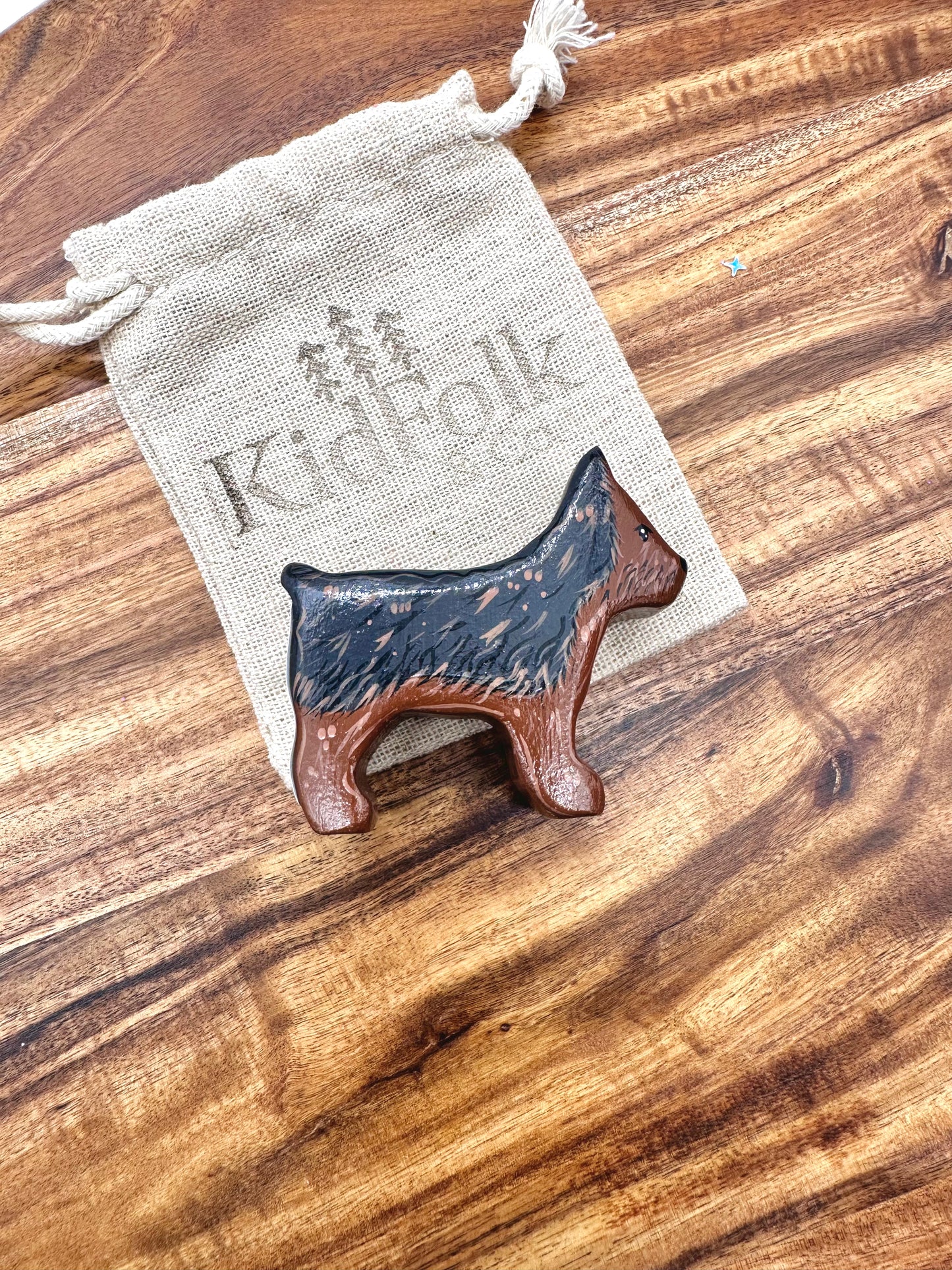 Hand Painted Wooden Yorkie