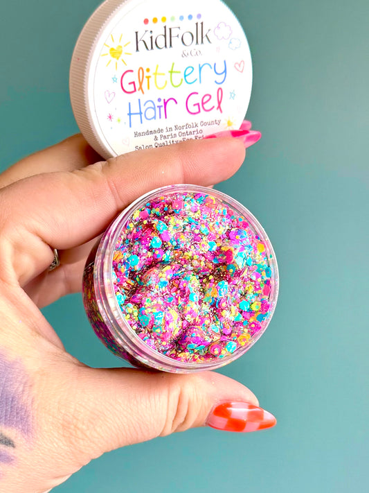 Rainbow Hour Glittery Hair Gel