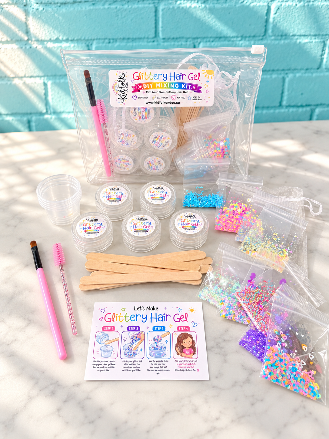 DIY Glittery Hair Gel Kit – Make Your Own Hair Glitter