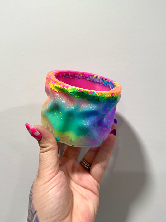 Rainbow Glitter Resin Dish