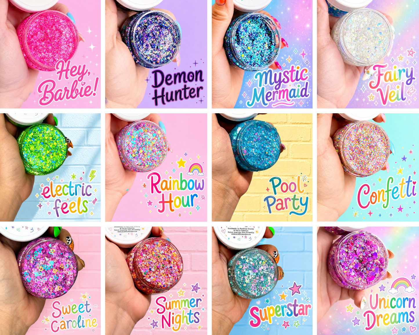 BUILD YOUR OWN Glittery Hair Gel Mini Trio Pack