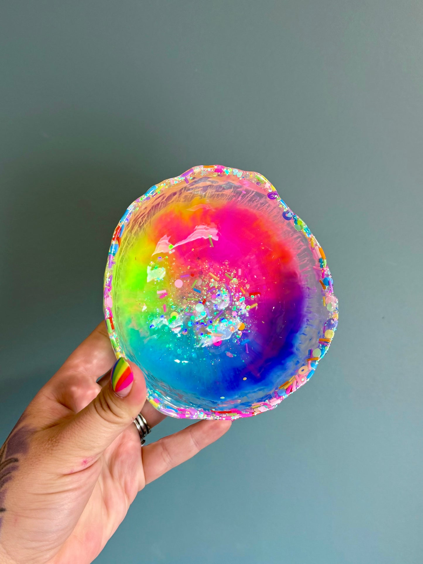 Resin Rainbow Sprinkle Bowl
