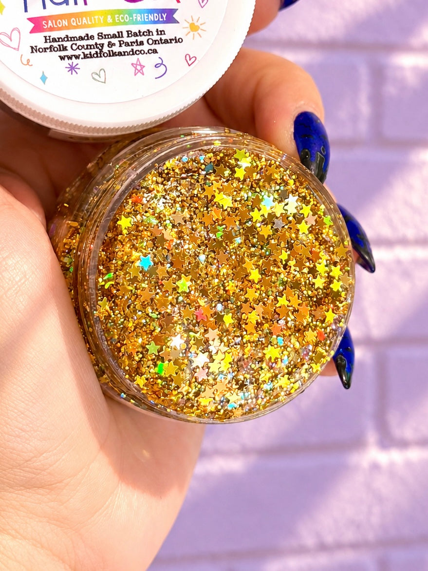 Glittery Hair Gel-Golden