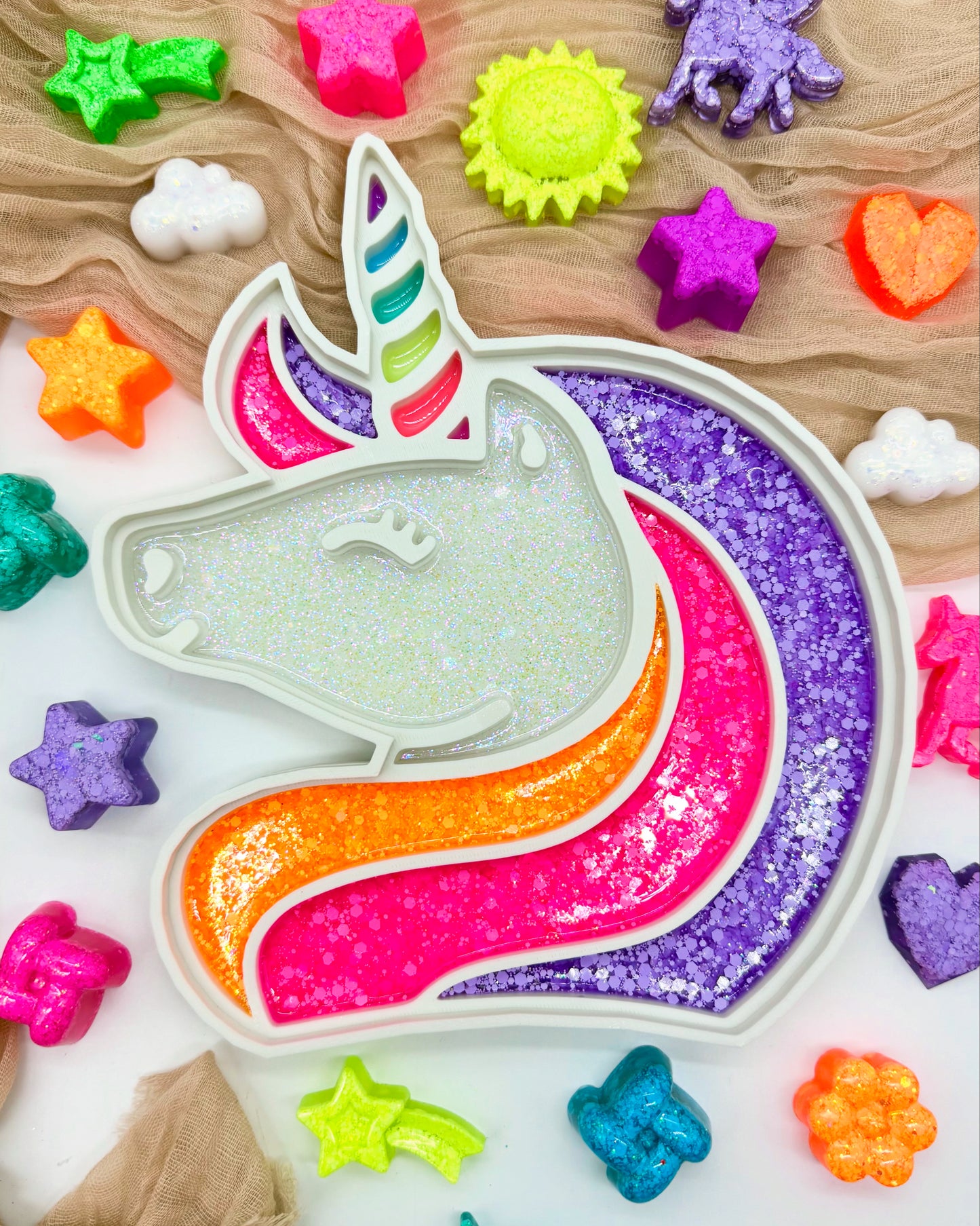 Unicorn Sensory Tray-Customizable Hair